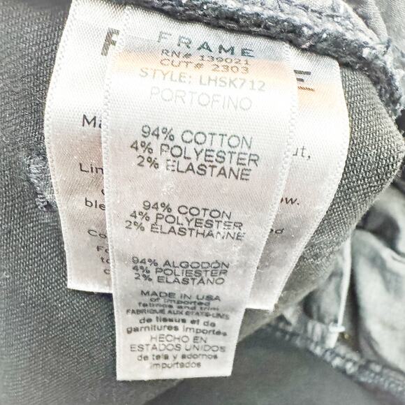 Frame Le High Skinny Portofino Black Indigo Ripped Denim Jeans Size 25 - Picture 7 of 8